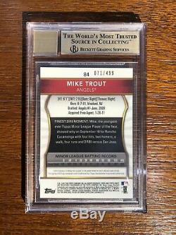MIKE TROUT 2011 Topps Finest Refractor Auto 71/499 RC BGS 9.5/10 True Gem+ 84