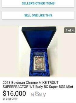 MIKE TROUT 2018 Topps Chrome SUPERFRACTOR AUTO 1/1 RED JSY BGS 9.5/10 GEM MINT