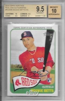 MOOKIE BETTS 2014 Topps Heritage Rookie Real One AUTO BGS 9.5 10 AUTOGRAPH