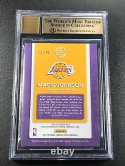 Magic Johnson 2017 Panini Donruss Optic Hall Dominator Signature Auto Bgs 9.5 10