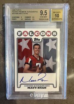 Matt Ryan? 2008 Topps Premiere RC Rookie AUTO BGS 9.5 Gem Mint Falcons