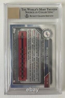 Michael Busch 2019 Bowman Chrome Blue Wave Refractor /150 Auto Autograph BGS 9