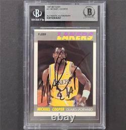 Michael Cooper signed LA 1987-88 Fleer #21 card autograph BAS BGS Auto