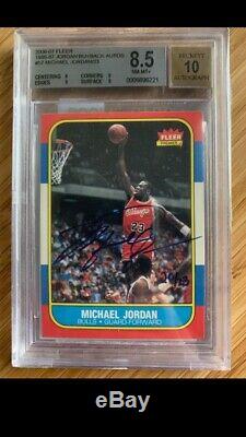 Michael Jordan 1986-87 Fleer #57 RC Auto /23 BGS 8.5/10 POP 3 Only 1 Higher READ