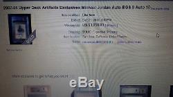 Michael Jordan Upper Deck Artifacts Exclusives Autograph 23 Bulls Auto/5 Bgs9+10