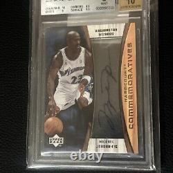 Michael Jordan Upper Deck Hard Court Autograph Bgs 9 Mint Auto 10