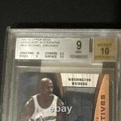 Michael Jordan Upper Deck Hard Court Autograph Bgs 9 Mint Auto 10