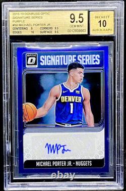 Michael Porter Jr 2018-19 Optic Signature Series Purple Auto BGS 9.5