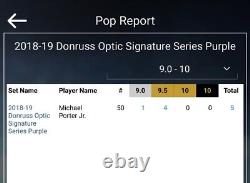 Michael Porter Jr 2018-19 Optic Signature Series Purple Auto BGS 9.5
