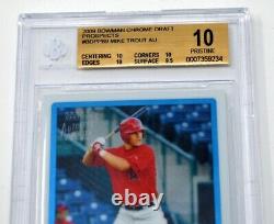 Mike Trout 2009 Bowman Chrome Draft Picks Rookie Auto Bgs 10/10 Pristine Pop 22