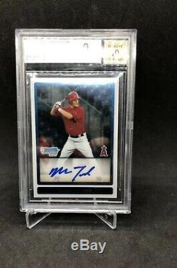 Mike Trout 2009 Bowman Chrome Draft Prospects Angels RC Signed Auto BGS 9/10