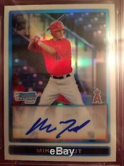 Mike Trout 2009 Bowman Chrome Refractor Rc Auto Autograph 229/500 Bgs Mvp