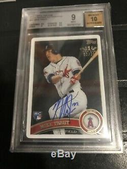 Mike Trout 2013 Topps Tier One Clear Reprint Auto RC/Rookie /25 BGS 9 Autograph