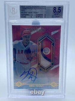 Mike Trout 2020 Topps Diamond Icons Jumbo Patch Autograph Auto 2/5 BGS 8.5 /10
