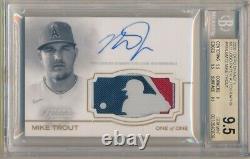 Mike Trout 2020 Topps Dynasty Autograph Mlb Logoman Patch Auto 1/1 Bgs 9.5 Gem