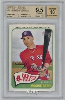 Mookie Betts Rookie Autograph BGS 9.5 10 2014 Topps Heritage Real One RC Auto