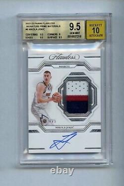 NIKOLA JOKIC 2022 Panini FLAWLESS /25 Game Used Autograph BGS 9.5 / 10 auto