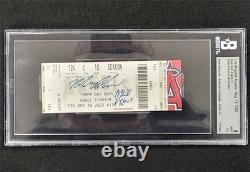 Nolan Schanuel signed MLB Debut Ticket autograph BAS BGS Grade 9 Auto 10