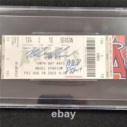 Nolan Schanuel signed MLB Debut Ticket autograph BAS BGS Grade 9 Auto 10