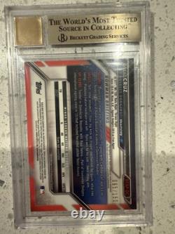 Oneal Oneil Cruz Blue Refractor Auto 2016 Bowman Chrome #/150 BGS 9.5 Auto 10