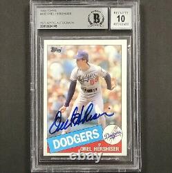 Orel Hershiser signed 1985 Topps Dodger RC rookie card BAS BGS 10 Autograph Auto