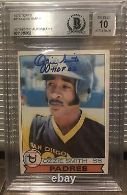 Ozzie Smith? 1979 Topps Signed Rookie Card Autograph RC Auto BGS/BAS 10