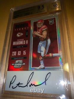 PATRICK MAHOMES 2017 Optic Contenders Red Rookie Ticket RC Auto 33/75 BGS 9.5