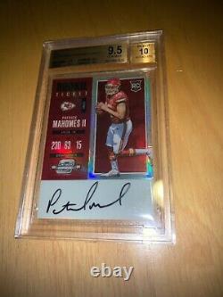 PATRICK MAHOMES 2017 Optic Contenders Red Rookie Ticket RC Auto 33/75 BGS 9.5