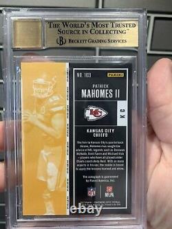 Patrick Mahomes 2017 Panini Contenders Optic Rc Autograph Sp Auto Bgs 9.5