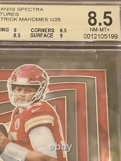 Patrick Mahomes 2019 Spectra Signatures /25 Auto Bgs 10 Great Autograph Card