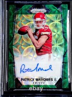 Patrick Mahomes Bgs 8.5/10 Green Scope 2017 Panini Prizm Autograph 11/99 Auto Rc