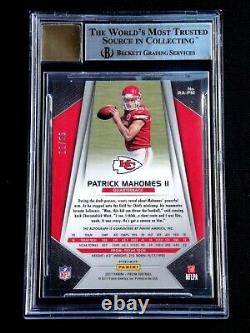 Patrick Mahomes Bgs 8.5/10 Green Scope 2017 Panini Prizm Autograph 11/99 Auto Rc