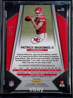 Patrick Mahomes Bgs 8.5/10 Green Scope 2017 Panini Prizm Autograph 11/99 Auto Rc