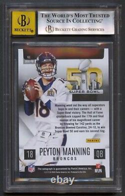 Peyton Manning 2023 Donruss Super Bowl Signatures Auto Autograph Bgs 9/10 Pop 2