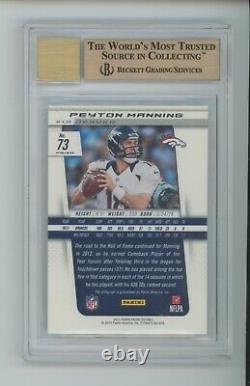 Peyton Manning Auto /5 2013 Panini Prizm Silver Autograph Broncos Bgs 9.5 X4 10