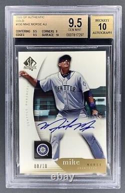 Pop 2! BGS 9.5 2005 SP Authentic Gold Rookie Mike Morse SSP RC AUTO #'d/10