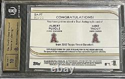 Pop 4 BGS 9.5/10 Auto Jersey #5/10 Pujols Mike Trout RC 2012 Topps Finest Dual