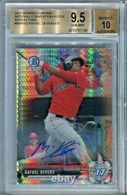RAFAEL DEVERS 2017 Bowman Chrome Ref NSCC rookie Auto #/35 BGS 9.5 10 GEM pop 14