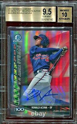 RONALD ACUNA 2017 Bowman Chrome Scouts rookie # / 150 Auto BGS 9.5 AU 10 GEM