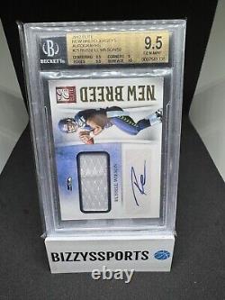 RUSSELL WILSON 2012 RPA /50 Panini Elite New Breed RC Patch Auto BGS 9.5 Auto 10