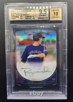 RYAN MCMAHON 2013 BOWMAN CHROME DRAFT PICK BLack REFRACTOR AUTO BGS 9.5 #/35