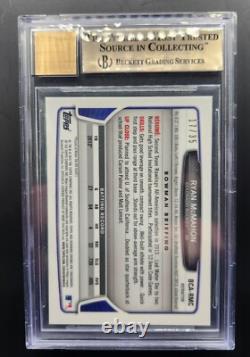 RYAN MCMAHON 2013 BOWMAN CHROME DRAFT PICK BLack REFRACTOR AUTO BGS 9.5 #/35