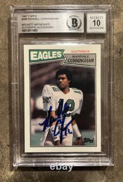 Randall Cunningham? 1987 Topps Rookie RC Signed Auto BGS BAS Authentic