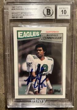 Randall Cunningham? 1987 Topps Rookie RC Signed Auto BGS BAS Authentic