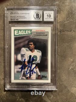 Randall Cunningham? 1987 Topps Rookie RC Signed Auto BGS BAS Authentic