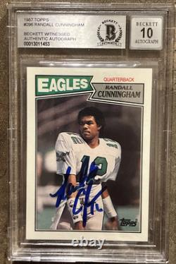 Randall Cunningham? 1987 Topps Rookie RC Signed Auto BGS BAS Authentic