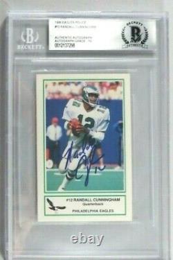 Randall Cunningham Rc 1986 Police Signed Autograph Rookie Auto Bgs (psa Pop 0)