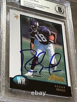 Randy Moss? 1998 Bowman #182 (RC) Rookie Auto BGS BAS VIKINGS