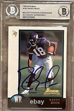 Randy Moss? 1998 Bowman #182 (RC) Rookie Auto BGS BAS VIKINGS