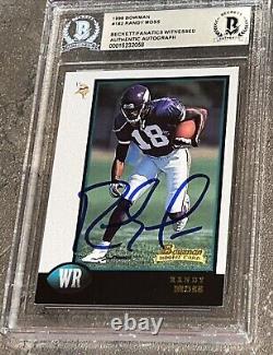 Randy Moss? 1998 Bowman #182 (RC) Rookie Auto BGS BAS VIKINGS